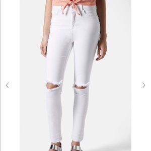 Topshop Jamie Skinny White Jeans size W28
